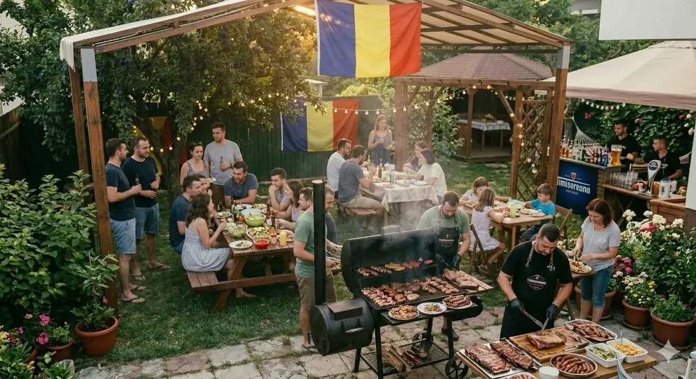 Big BBQ event for 50 guests outdoor setup